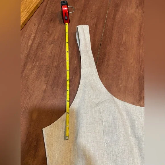 Aritzia Wilfred New Saturn Natural Linen Wrap Midi Dress Size 10 - Picture 13 of 16